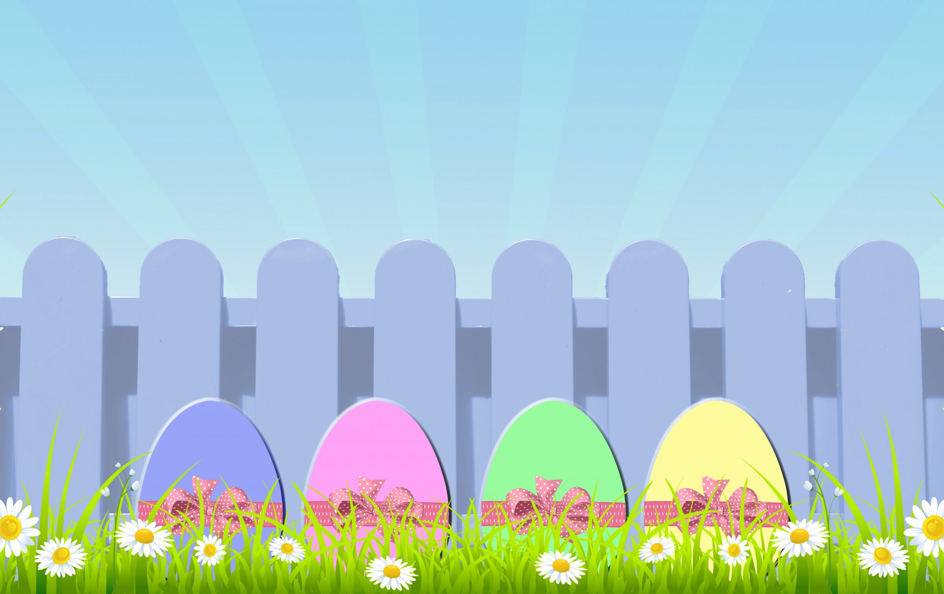 Easter Eggs With Picket Fence