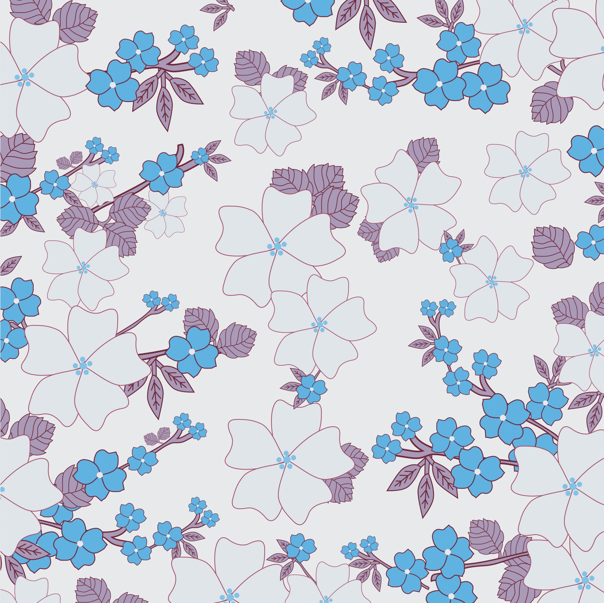 Flowers Background Blue Purple