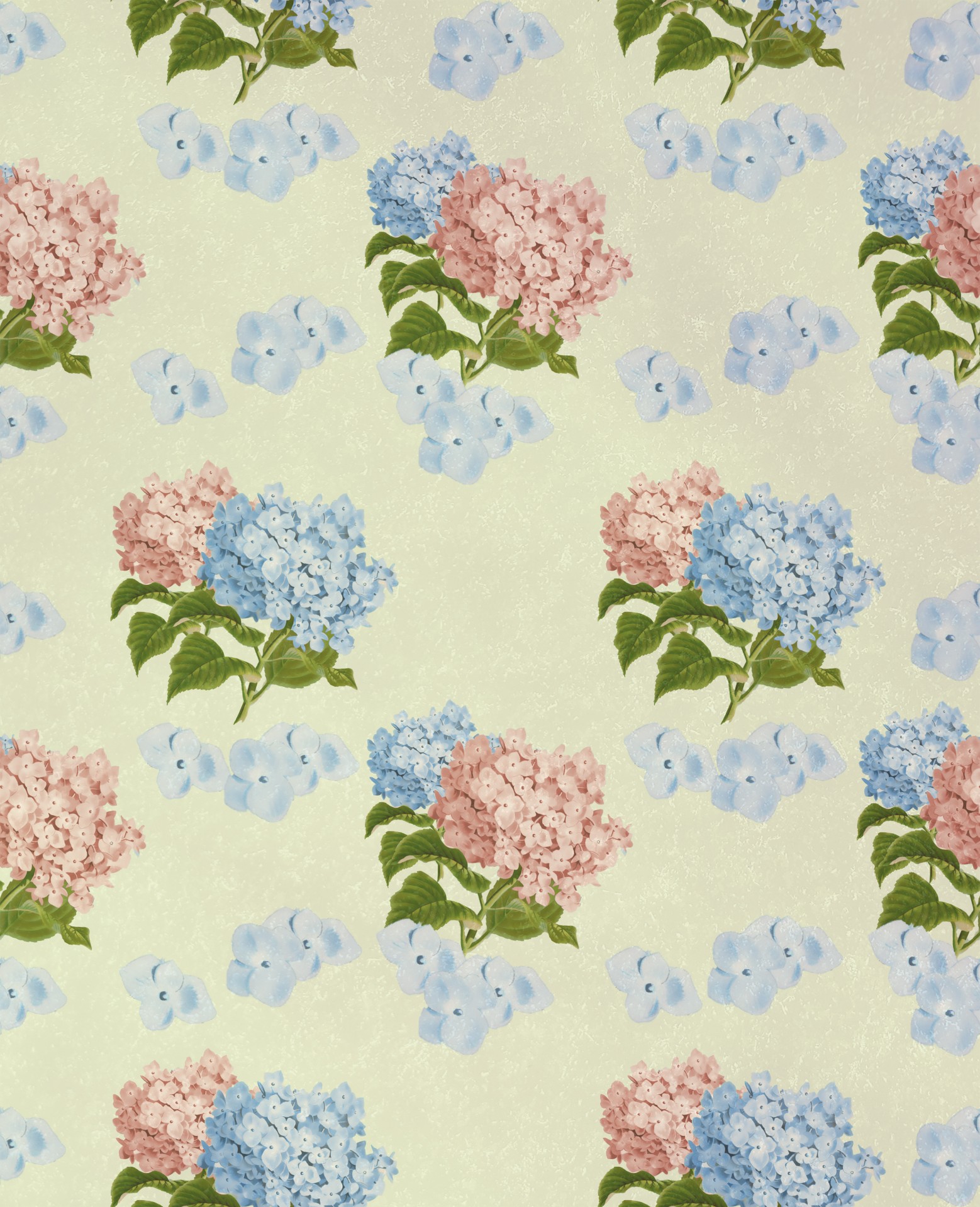 Hydrangea Flowers Vintage Wallpaper