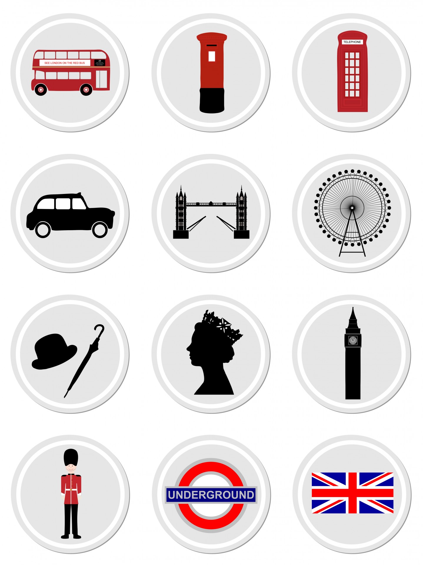London Icons On Stickers