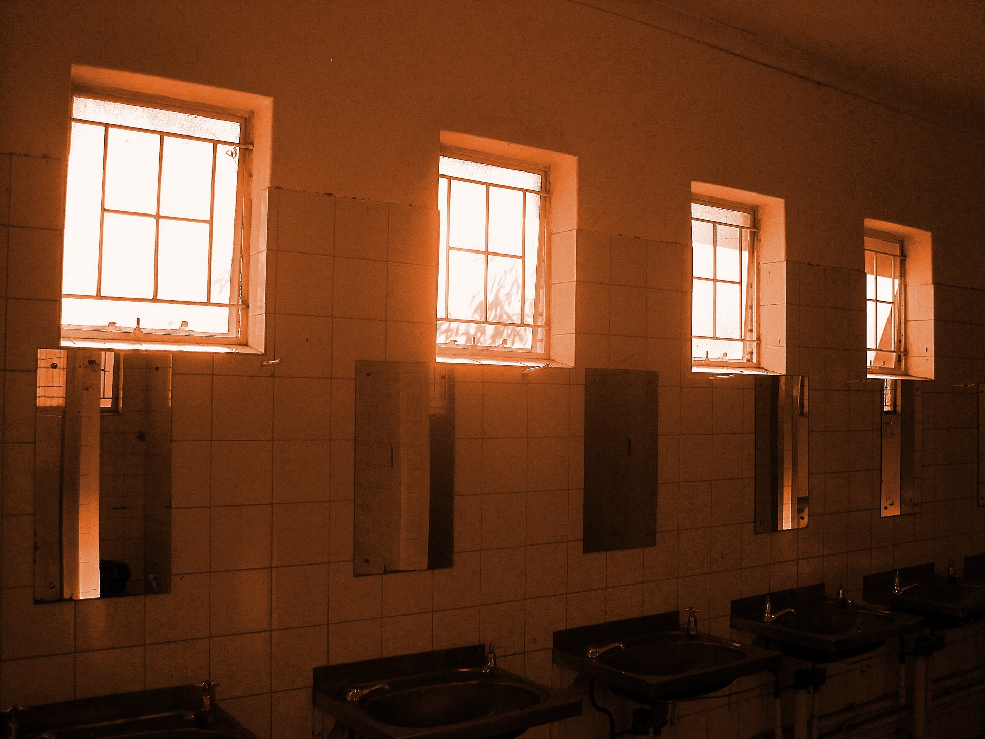 Old Bathroom In Sepia