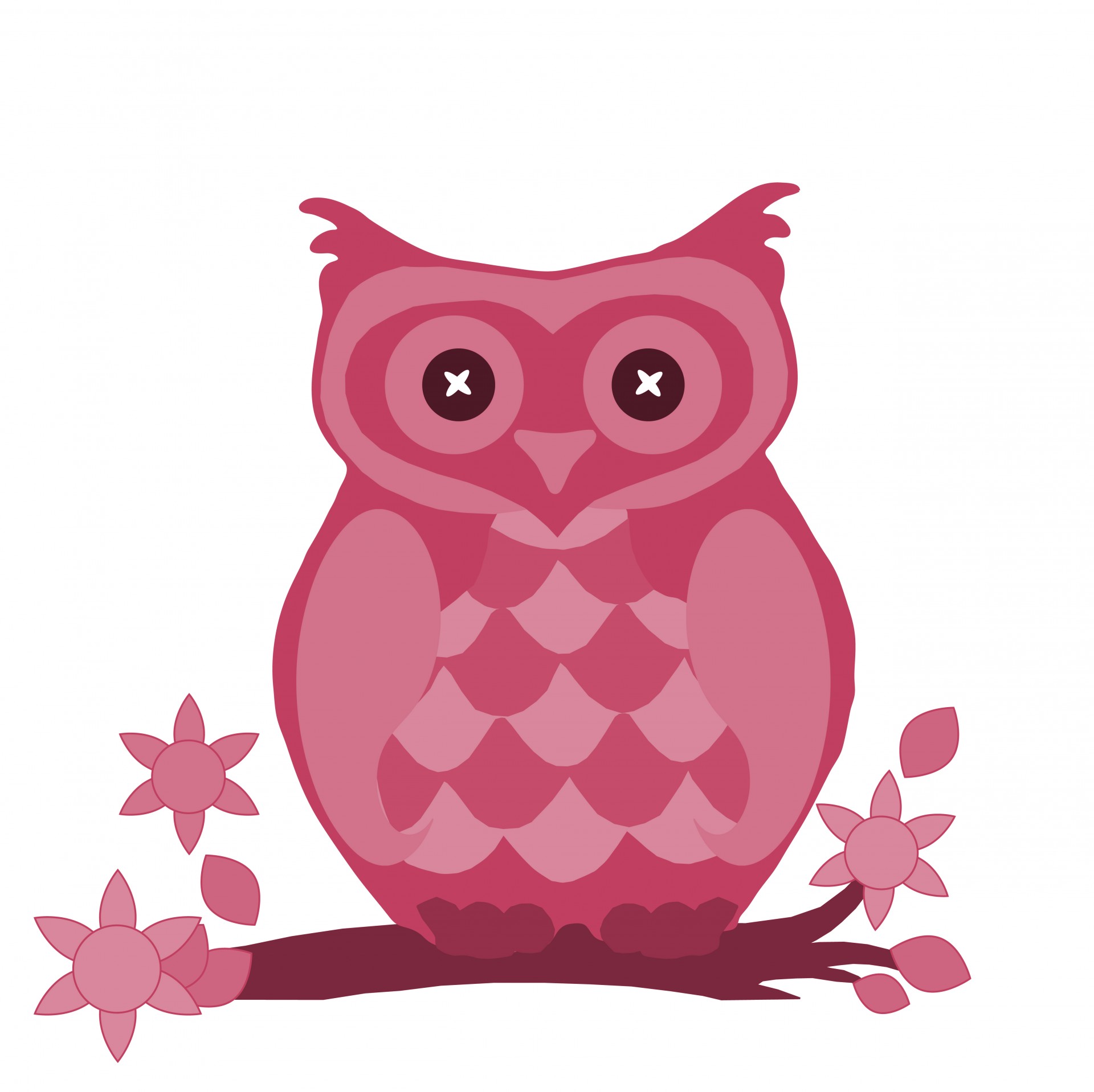 Cute patterned pink owl clipart for scrapbooking