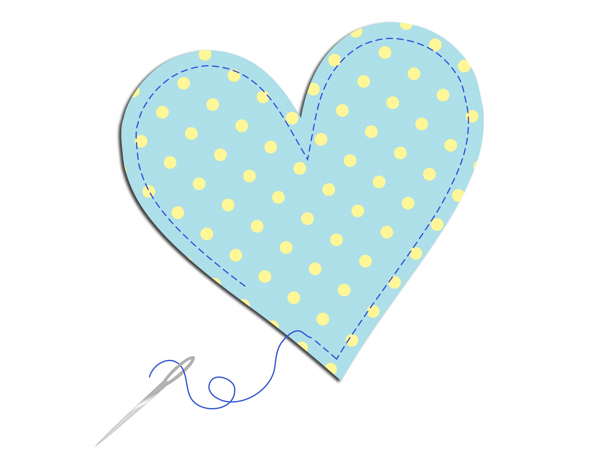 Polka Dots Heart Needle Thread