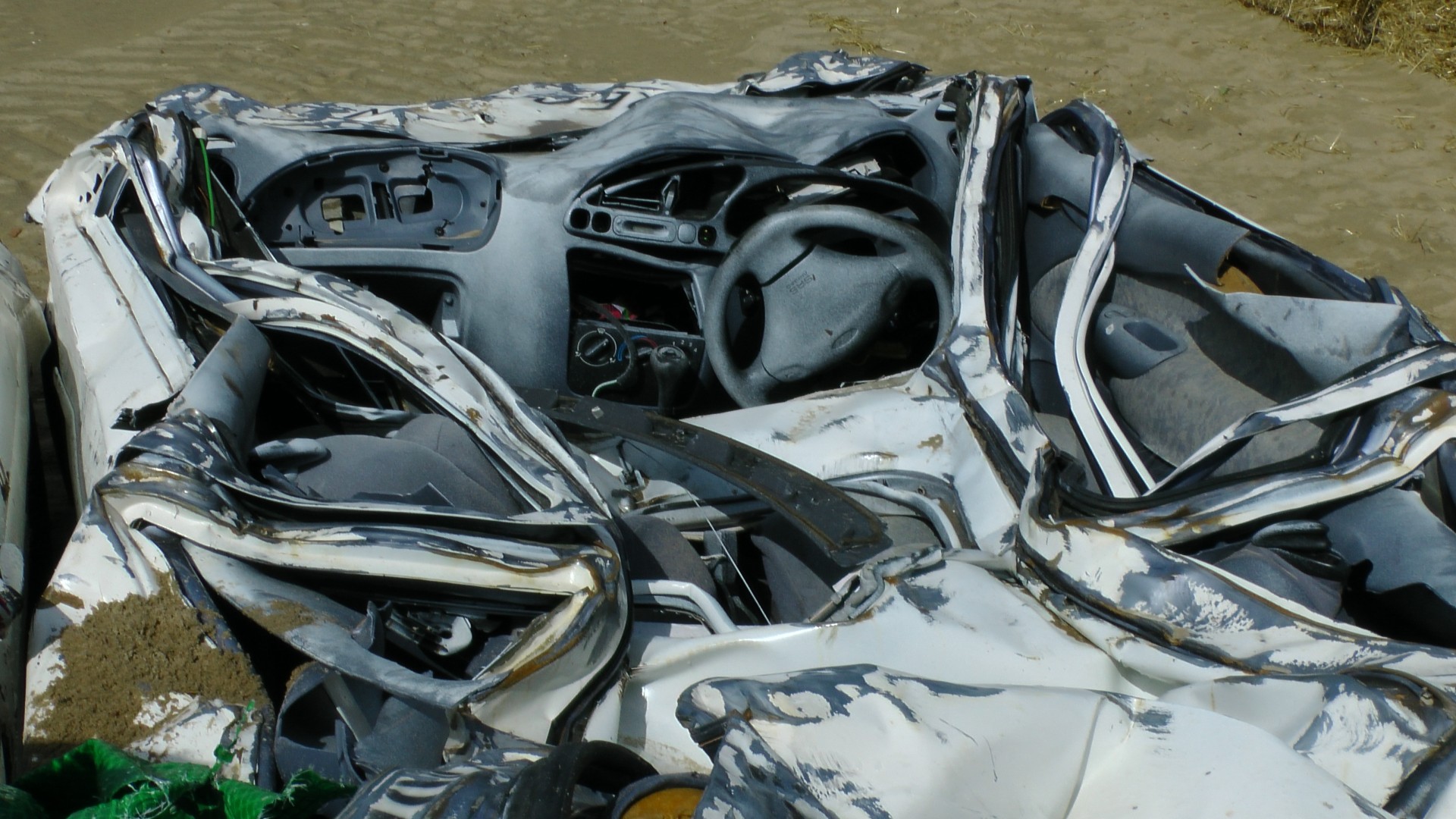 Smashed Wrecked Car