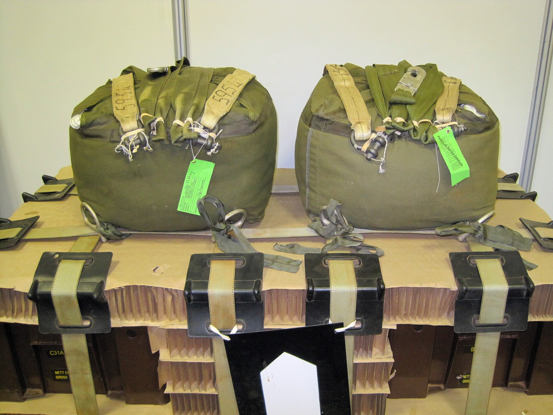 Twin Parachutes Attached To Pallet