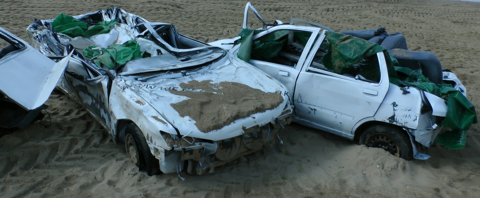 Two Wrecked Cars