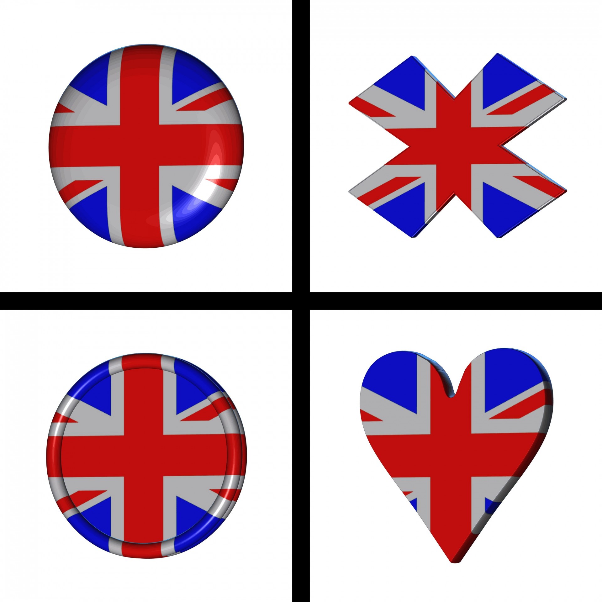 Union Jack Flag As Buttons