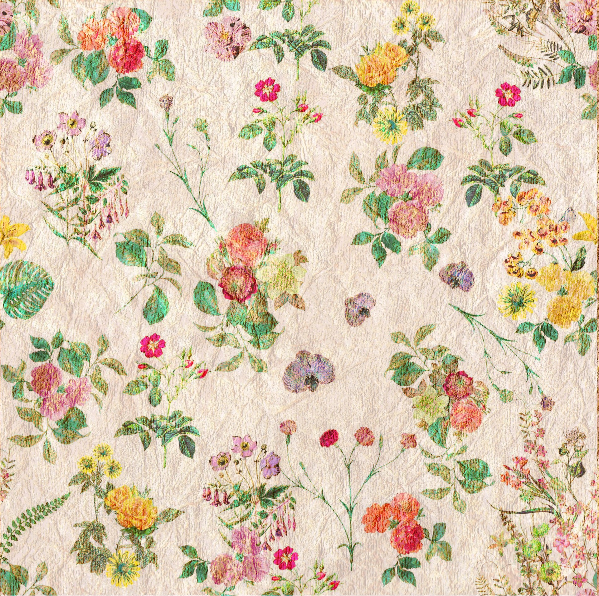Vintage floral seamless pattern wallpaper background