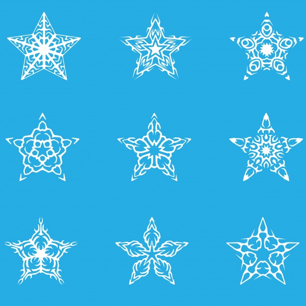 Nine White Snowflakes Free Stock Photo - Public Domain Pictures