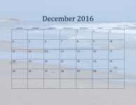 2016 December Beach Calendar