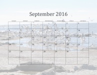 2016 September Monthly Calendar