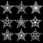 9 White Snowflakes