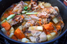 Chicken And Vegetable Stew On Fire