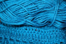 Closeup Of Turquoise Wool Crocheted