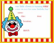 Clown Birthday Invitation