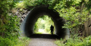 Cyclist In A Tunnel