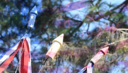 Firework Rockets &amp; American Flag