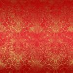 Grunge Floral Red And Gold Effect