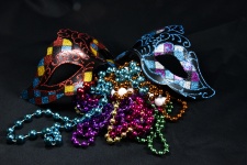 Mardi Gras Beads And Mask