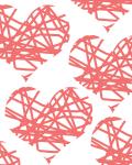 Pink Scribble Hearts Background