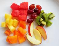 Plate Of Fresh Fruit Pieces