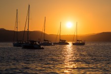 Sailing Ships At Sunset