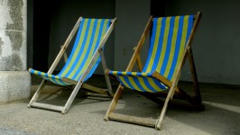 Two Deck Chairs In The Shade