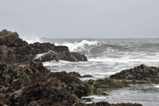 Waves Crashing On Rocks