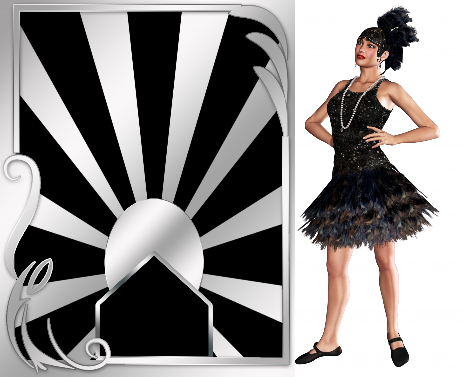 Art Deco With Flapper Girl Kit
