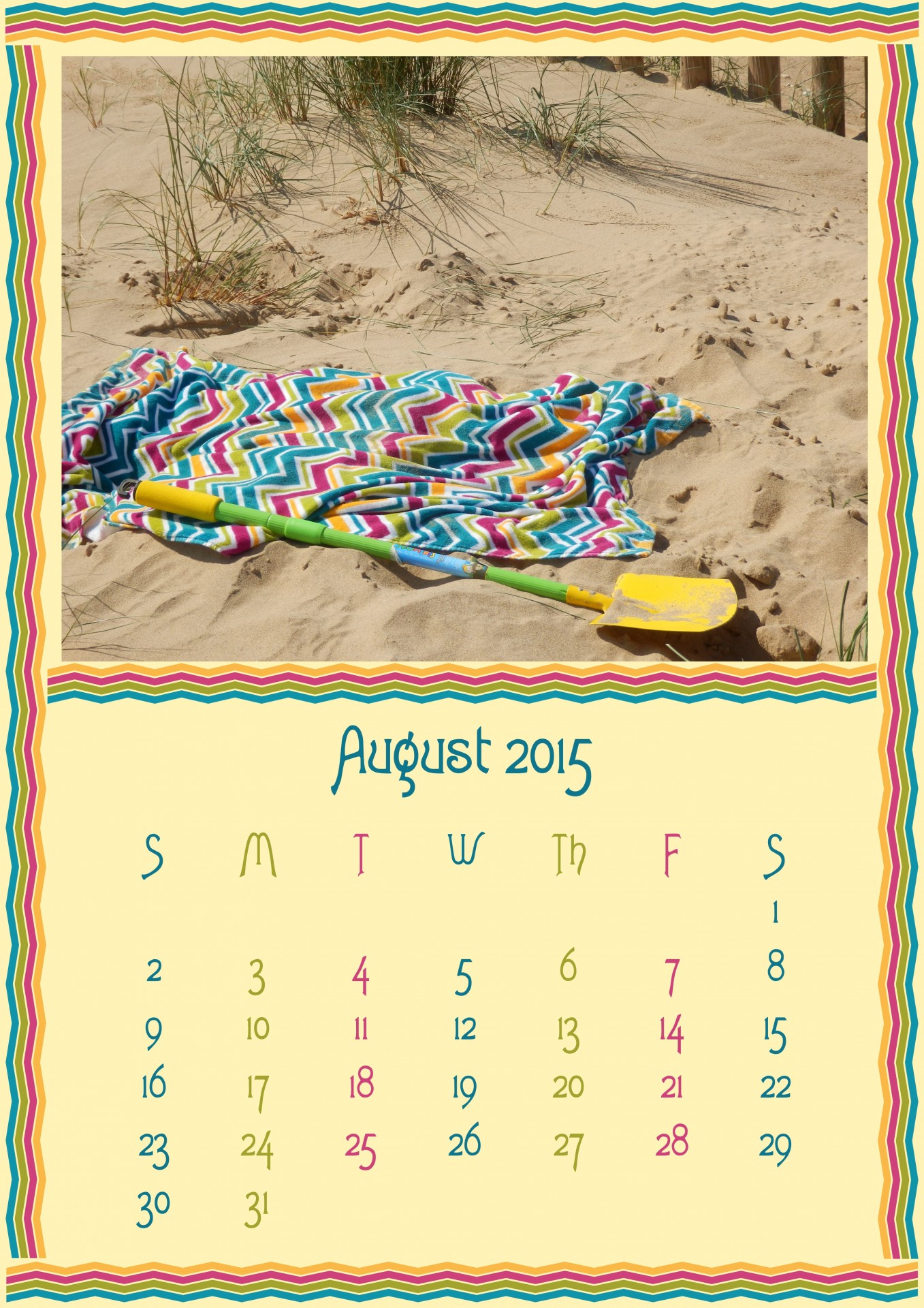 August 2015 Calendar Photo