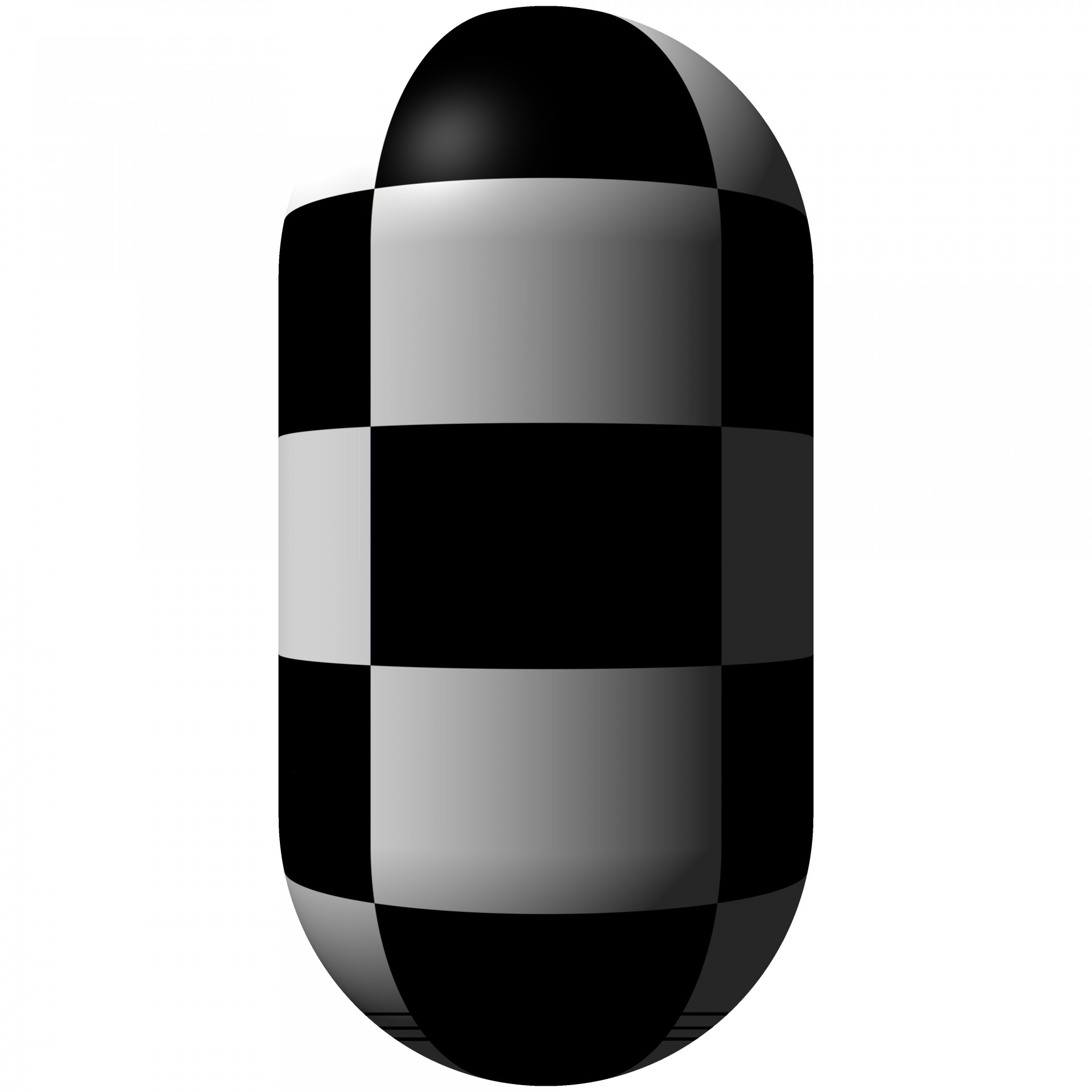 3d cylinder with checkerboard pattern