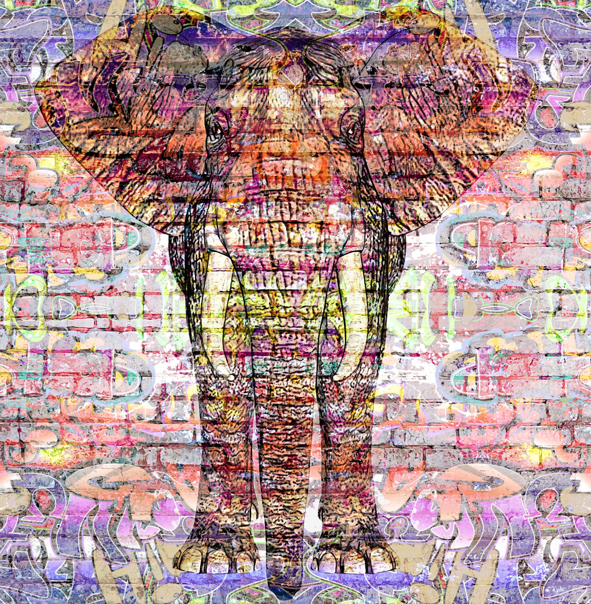 Graffiti Elephant Background