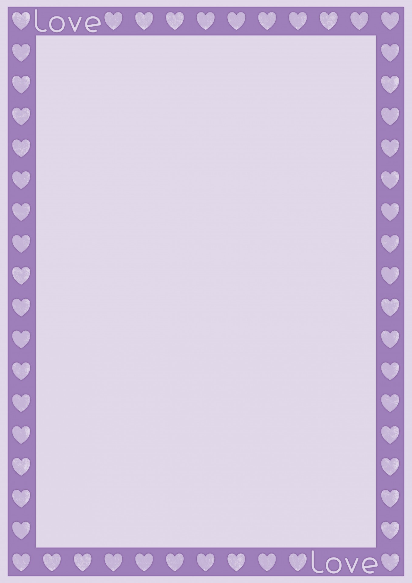 Love heart border template