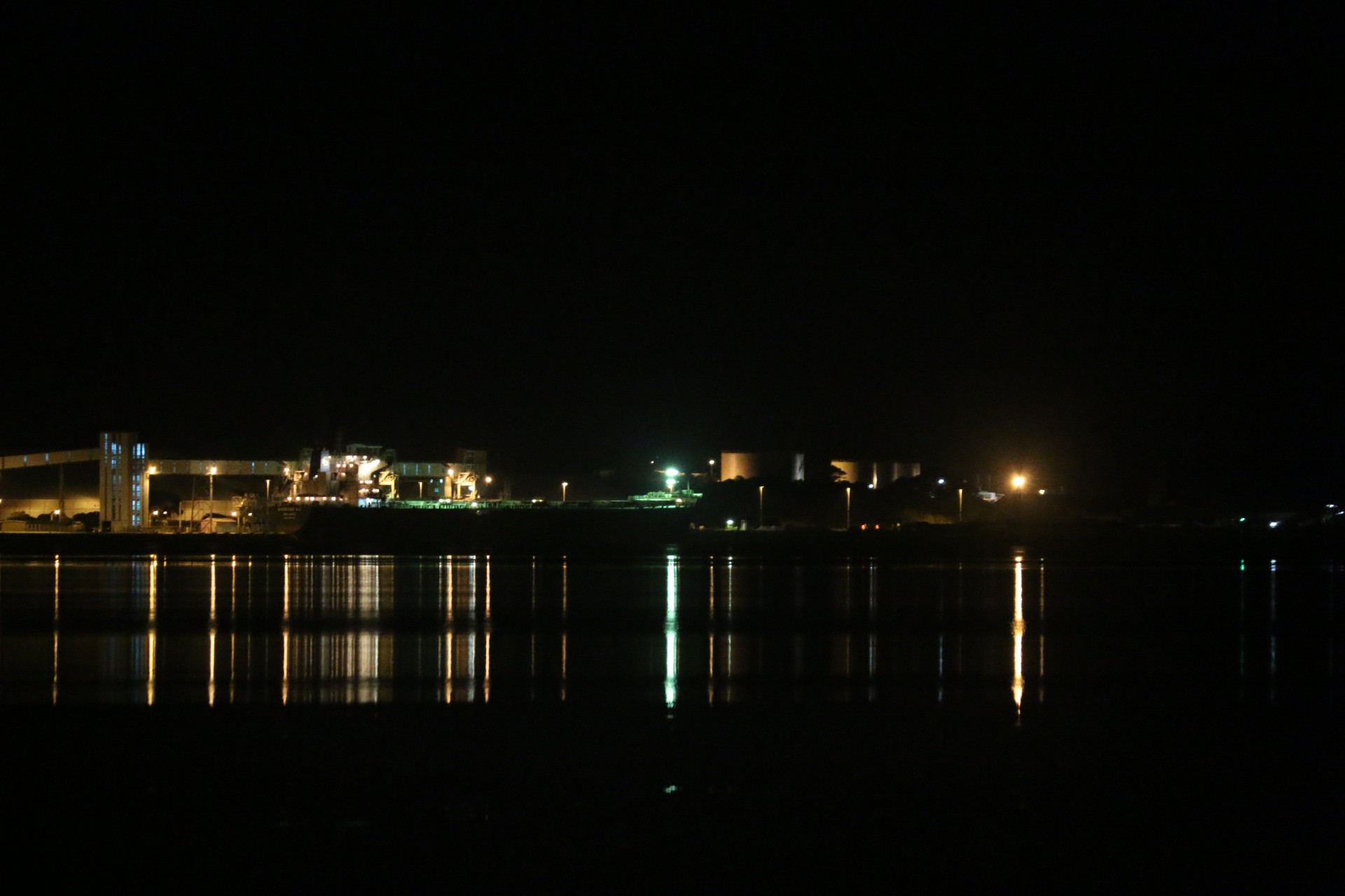 Albany Port half-an-hour before dawn, lights mirrored in Princess Royal Harbour