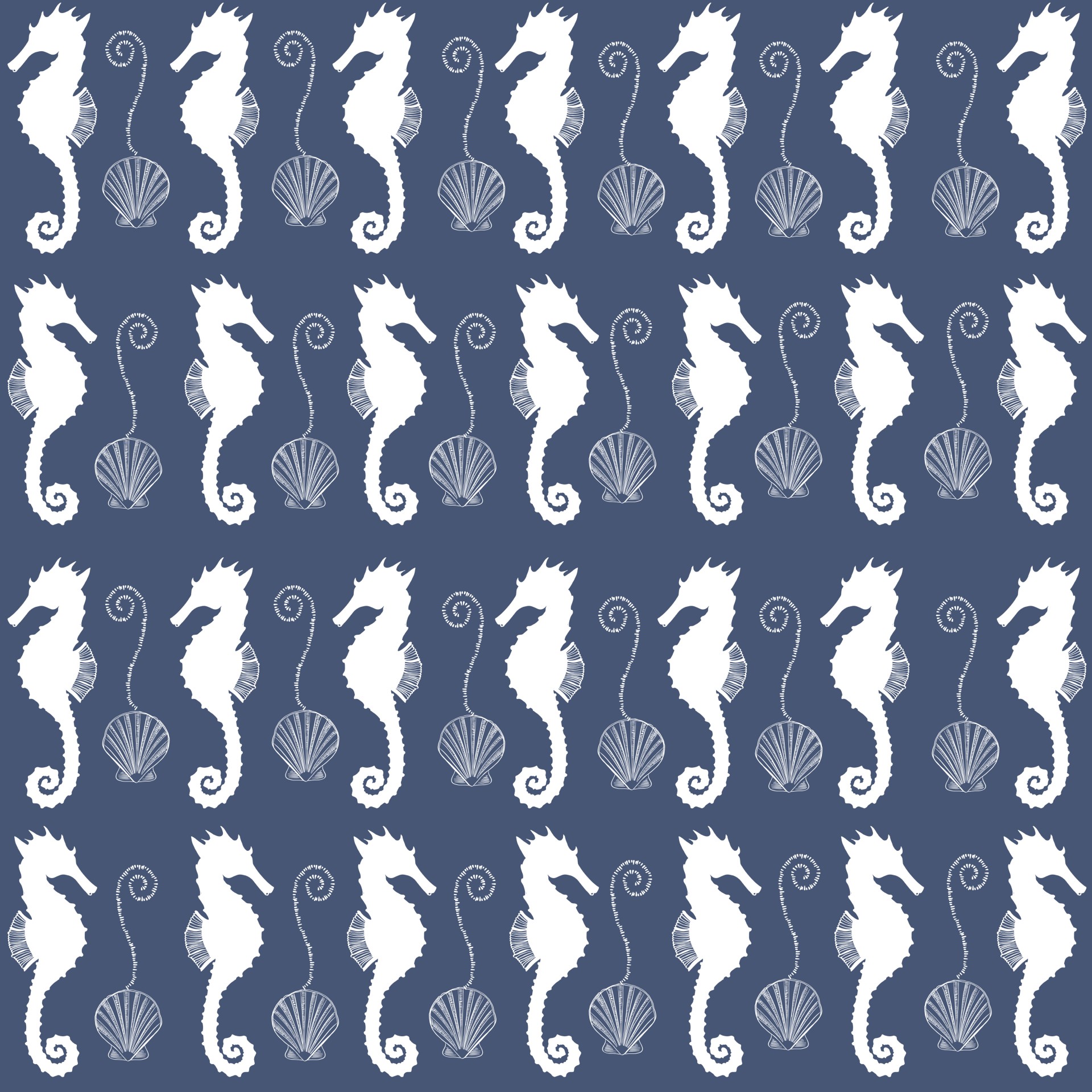 Seahorse And Shell Pattern