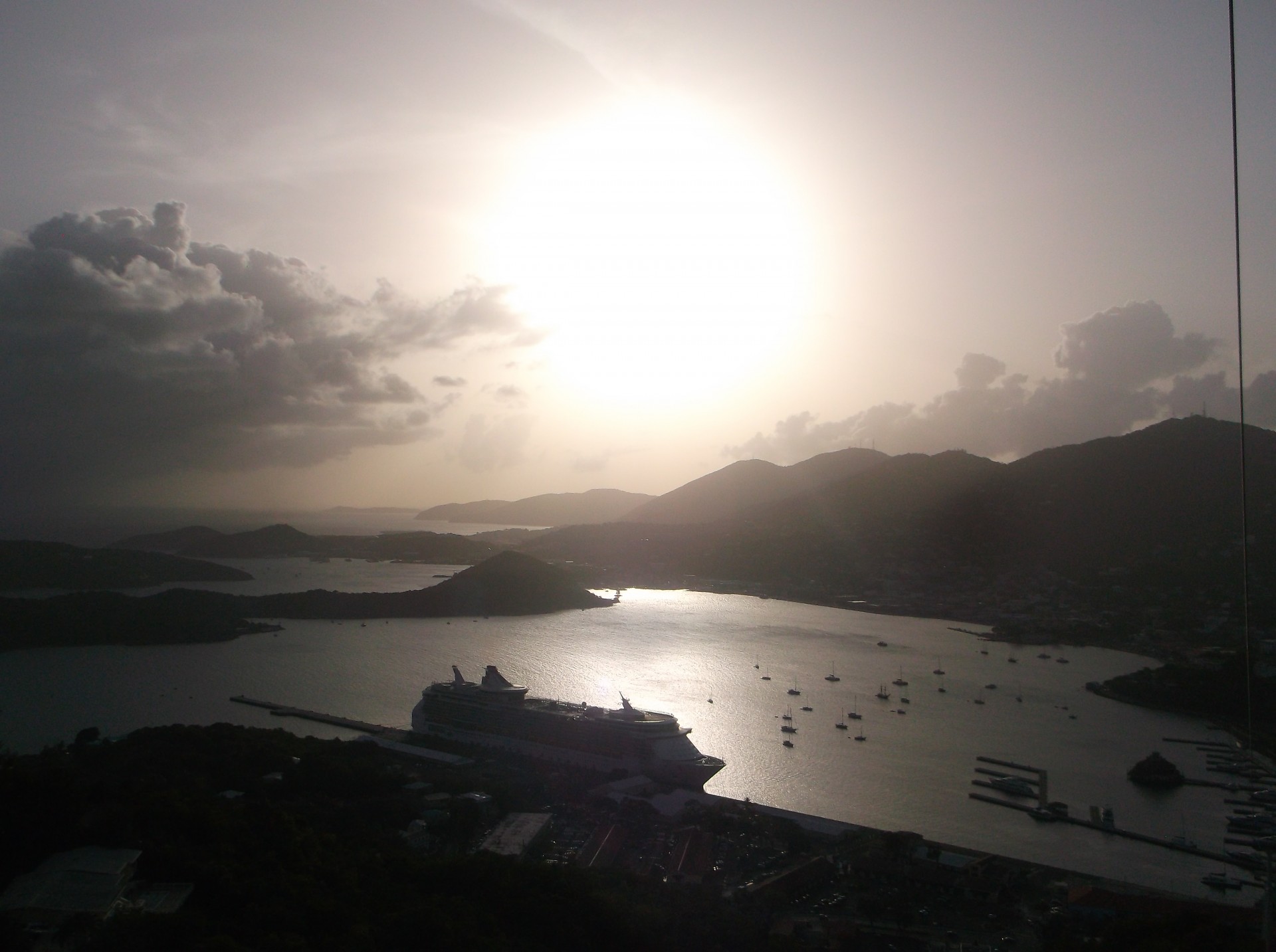 Sunset in St.Thomas over the port