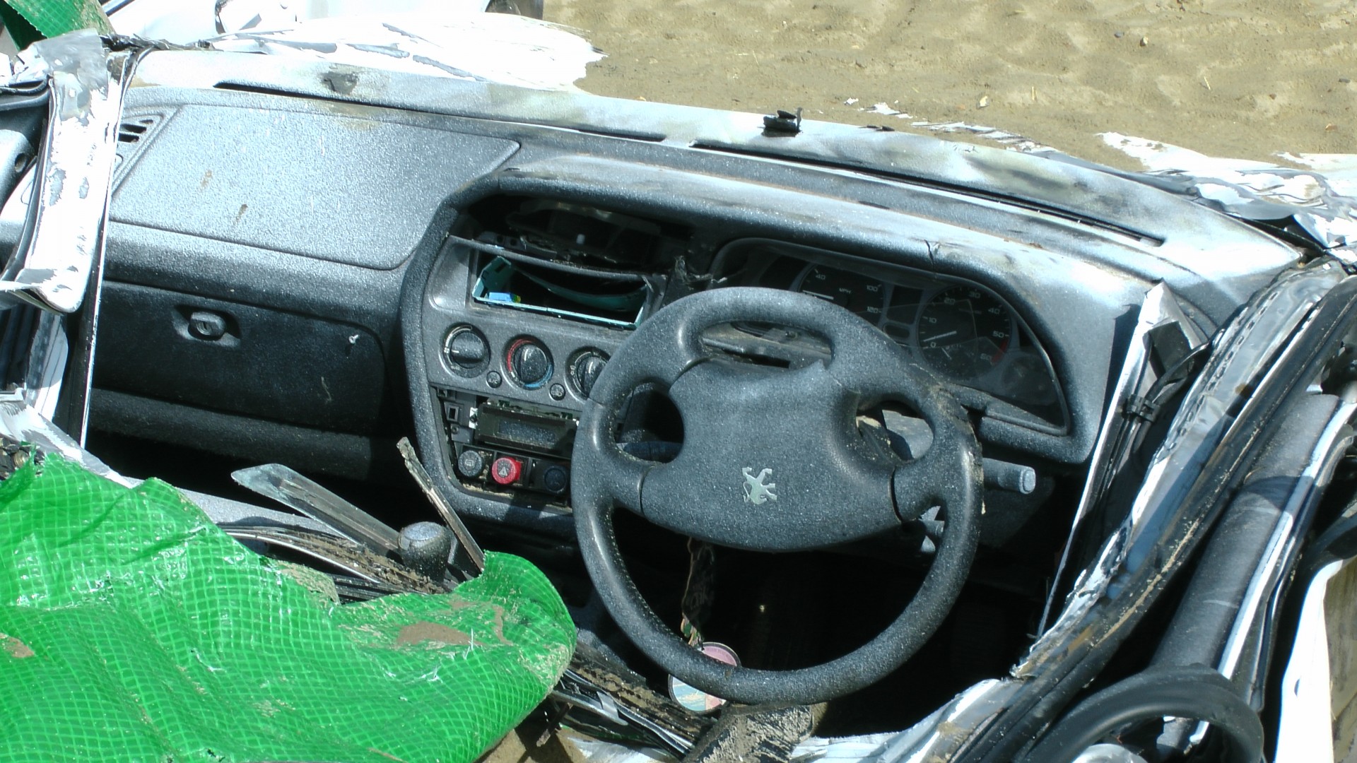 Wrecked Smashed Car Dashboard