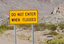 Do Not Enter When Flooded Sign