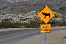 Donkey Crossing Warning Sign
