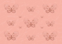 Pink Butterfly Scroll Art