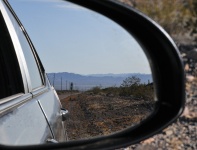 Rear View Desert Highway
