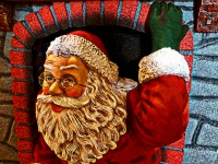 Santa Emerges From Fireplace