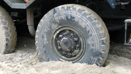 Truck Wheel In Sand
