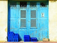 Weathered Blue Doors