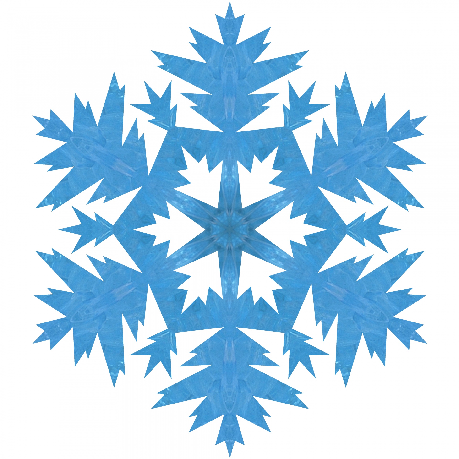 blue snowflake isolated on white background