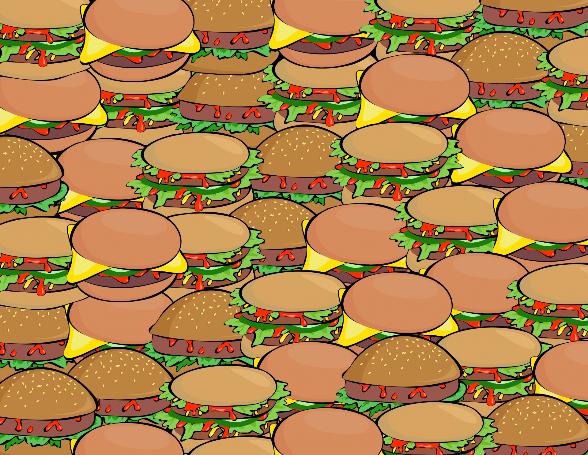 Digitally created burger wallpaper.
