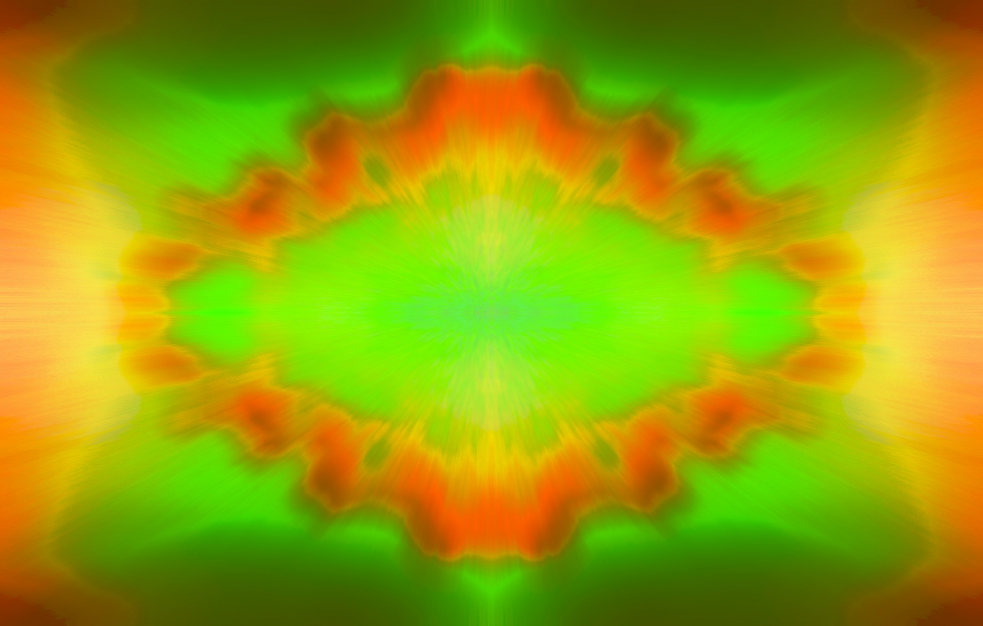 Colour Burst In Green And Yellow