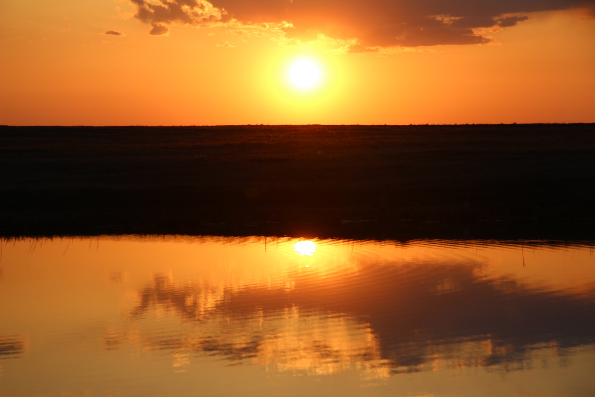 Golden Sunset Over Water