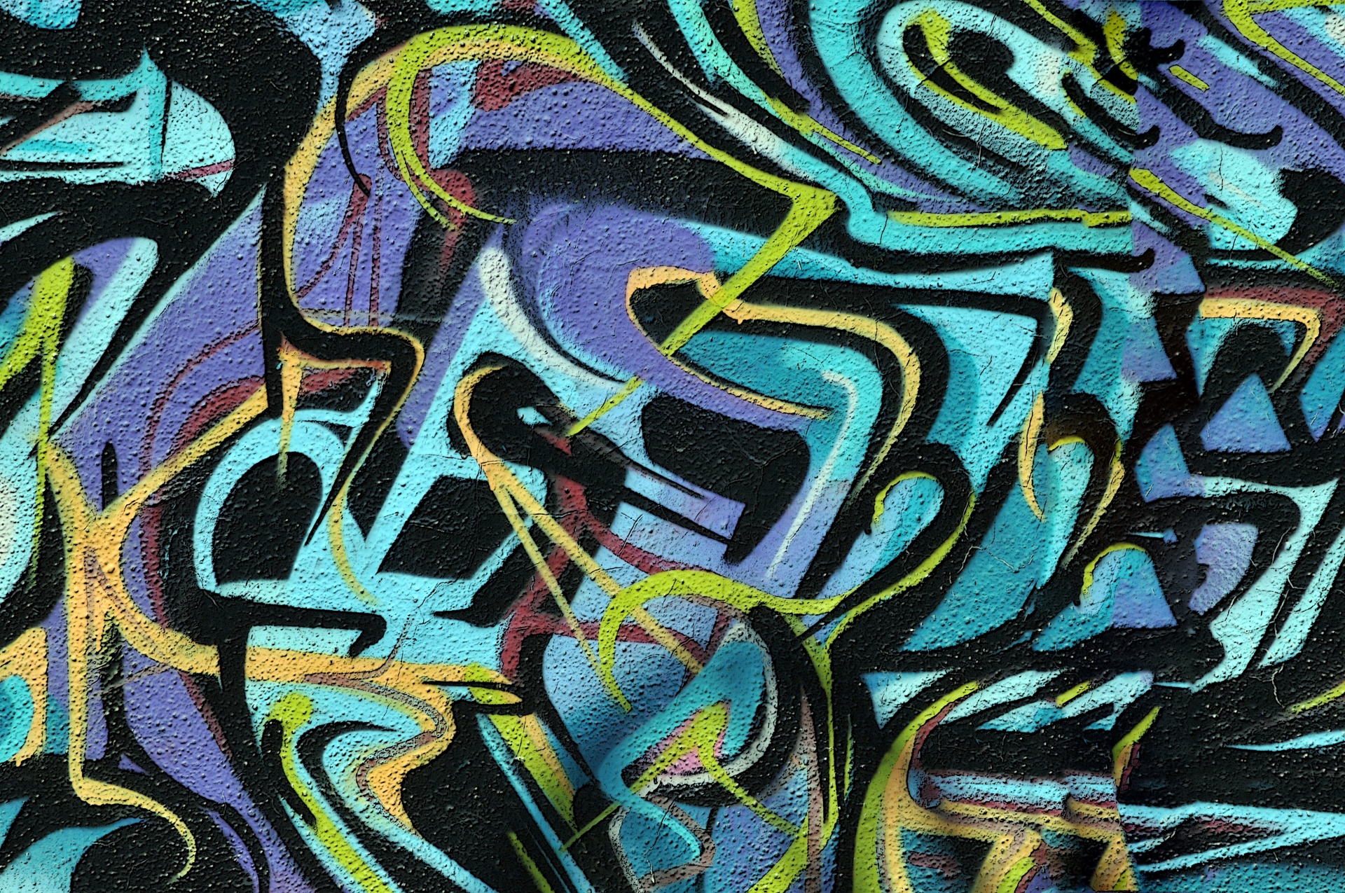Graffiti Blue And Turquoise