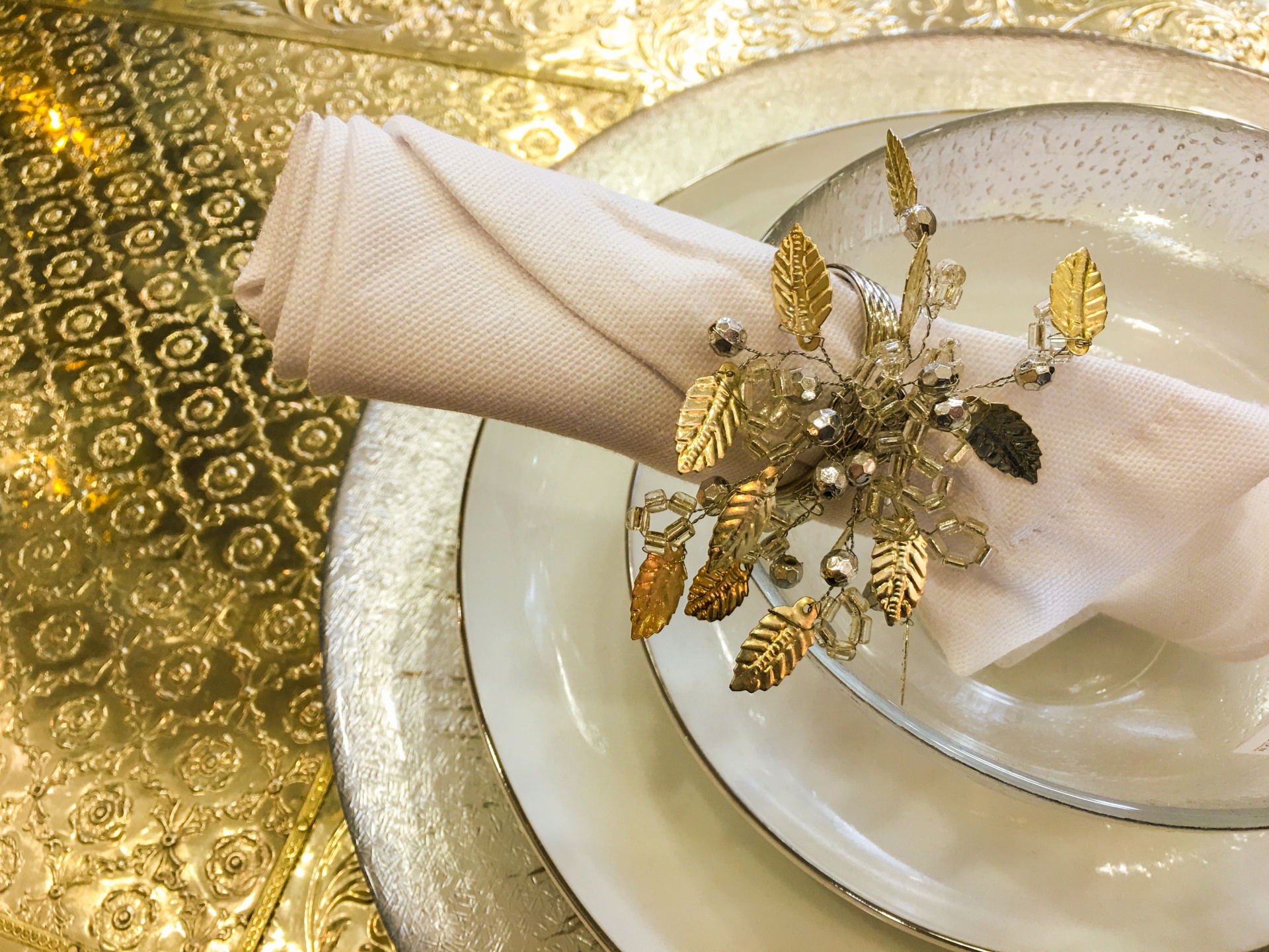 Plate On Luxury Gold Table